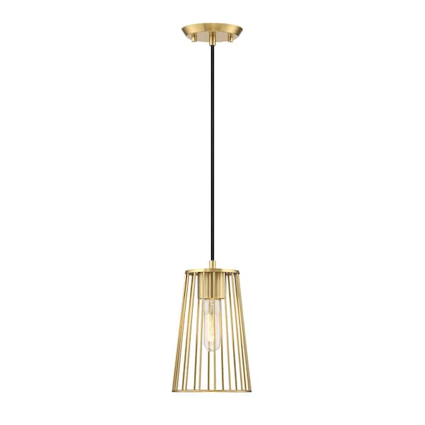 Designers Fountain Liana 60 Watt 1-Light Brushed Gold Glam Pendant Light with Wire Cage Shade D328M-6PA-BG - main